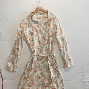 Floral print shirt dress